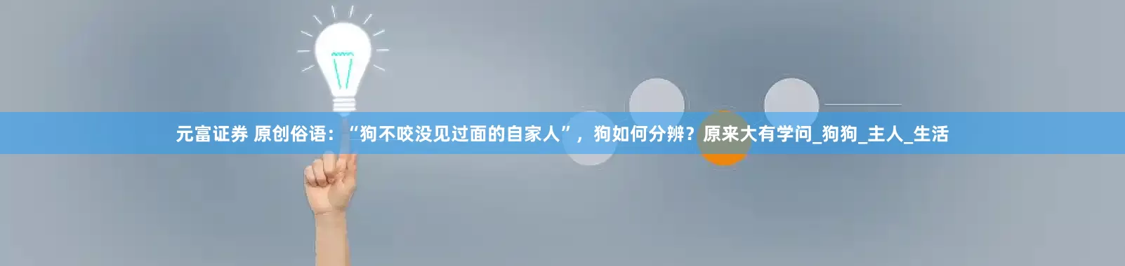 元富证券 原创俗语：“狗不咬没见过面的自家人”，狗如何分辨？原来大有学问_狗狗_主人_生活